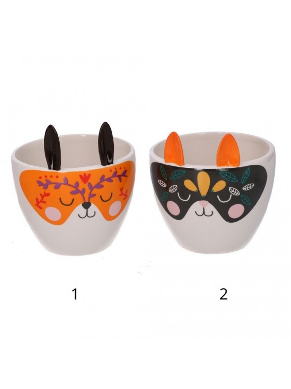Portavaso ceramica gatto 2 assortiti cm diametro 12 h13