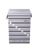 Cestone tessuto laundry grigio con coperchio cm40 x30 h60