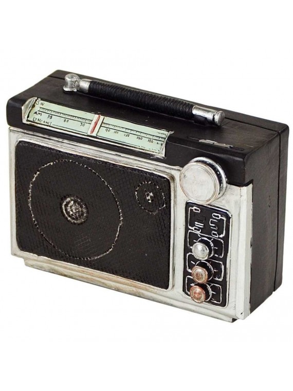 Vacchetti Salvadanaio radio nera cm 15 x7  h 11 5