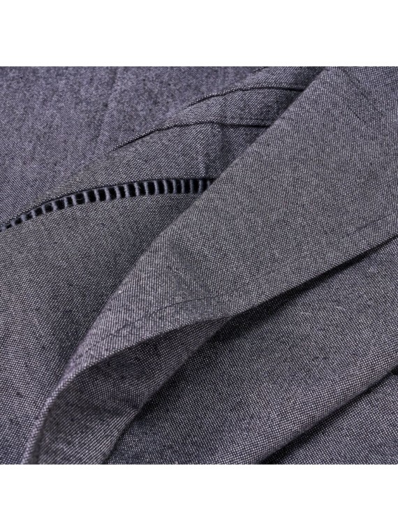 Bernette - tovaglia grey pieghe e bordura ricamata 140 x 180 cm