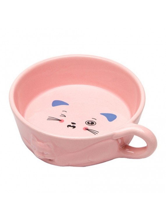 Ciotola musino gatto ceramica rosa