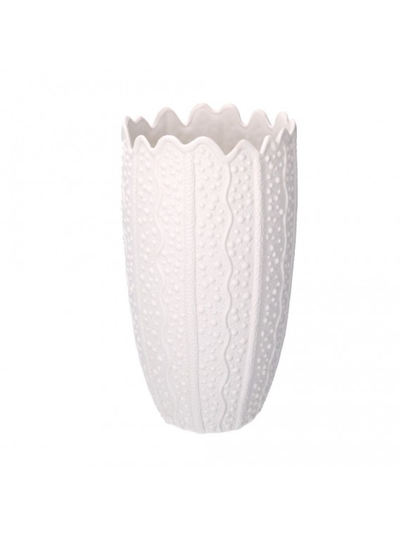 Vaso ceramica mare bianco tondo cm diam. 19 h34