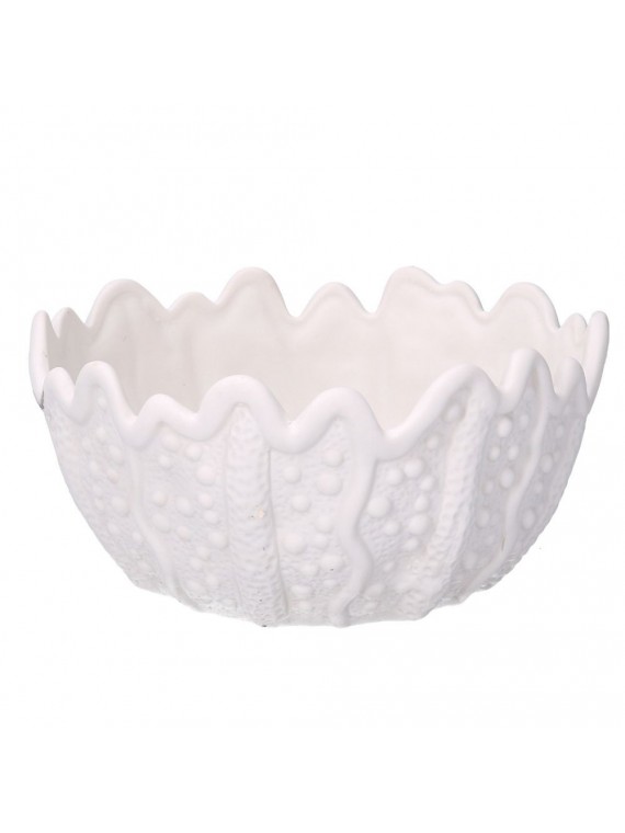 Svuotatasche ceramica mare bianco tondo cm diam. 20 h9