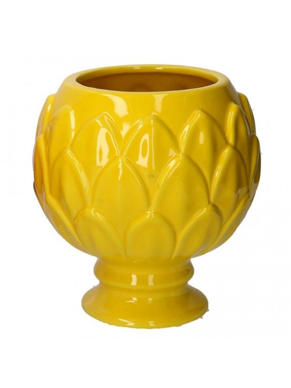 Vaso pigna ceramica giallo cm diam. 17,5 h19