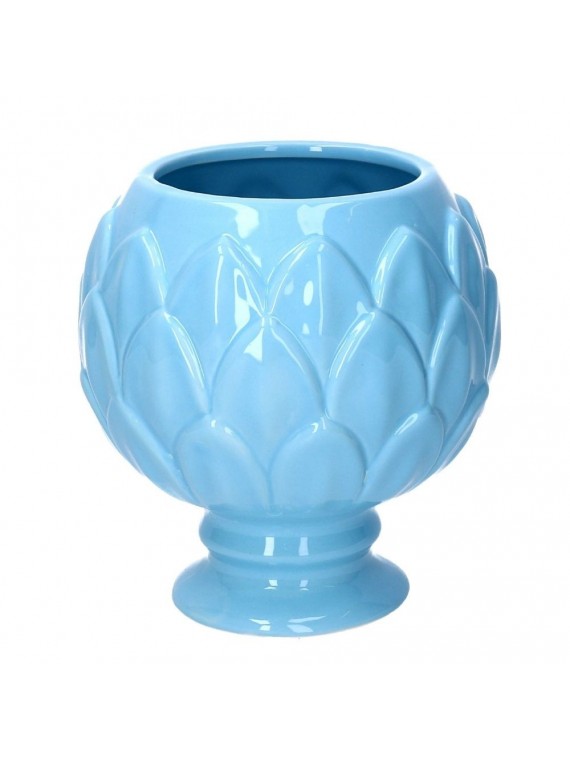 Vaso pigna ceramica azzurro cm diam. 17,5 h19
