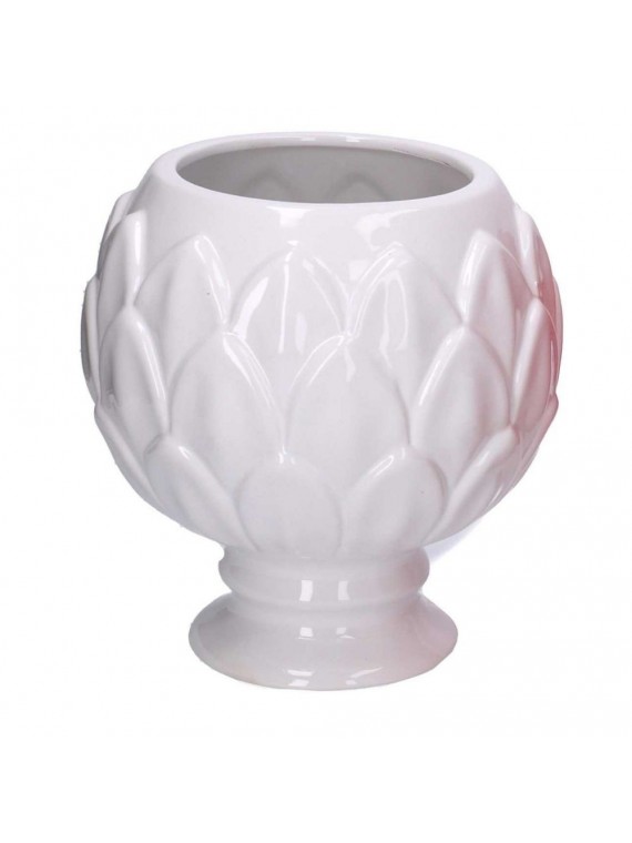 Vaso pigna ceramica bianco cm diam. 20,5 h21,5