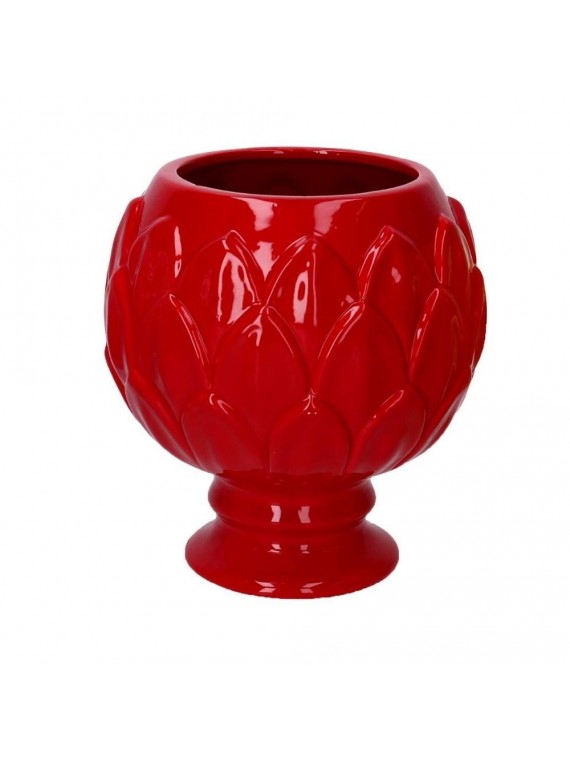 Vaso pigna ceramica rosso cm diam. 20,5 h21,5