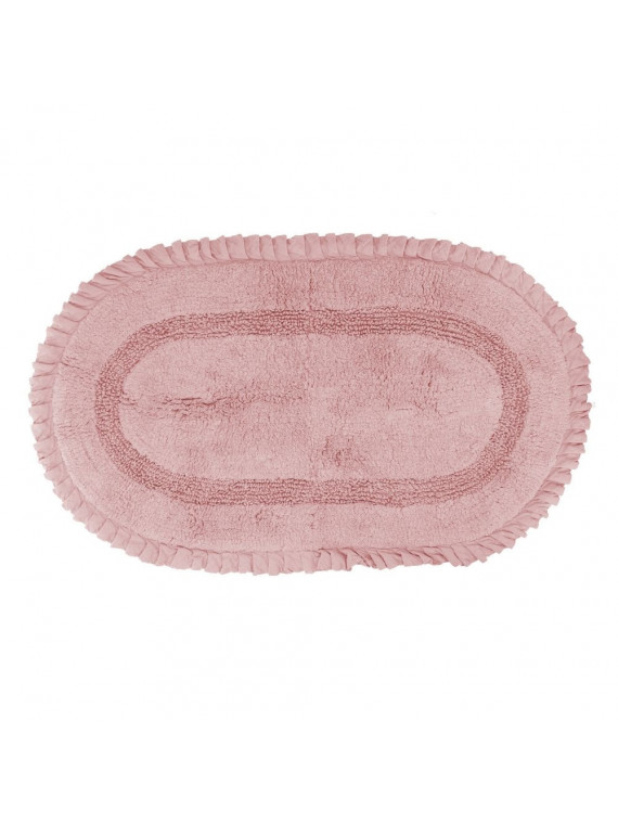 Tappetino bagno  cotone romance rosa  ovale