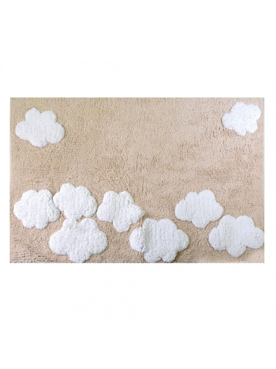 Tappetino bagno  cotone nuvole beige