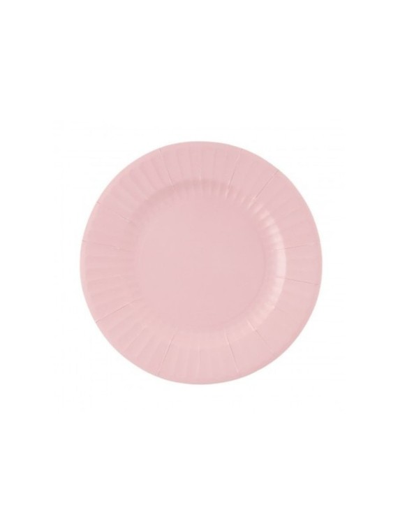 Confezione 8 piatti round cm 27 rosa geranio