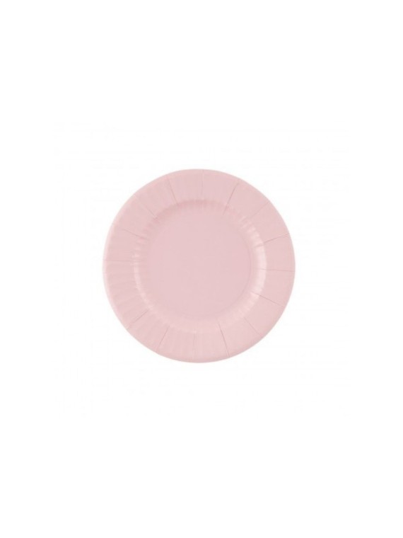 Confezione 8 piatti round cm 21 rosa geranio