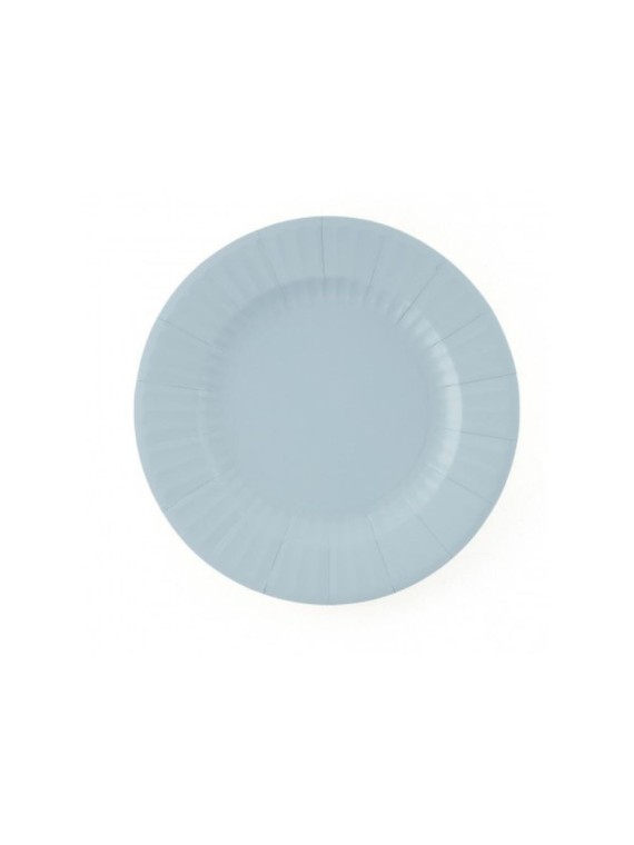 Confezione 8 piatti round cm 27 blu fiordaliso