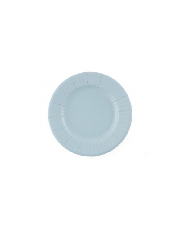 Confezione 8 piatti round cm 21 blu fiordaliso