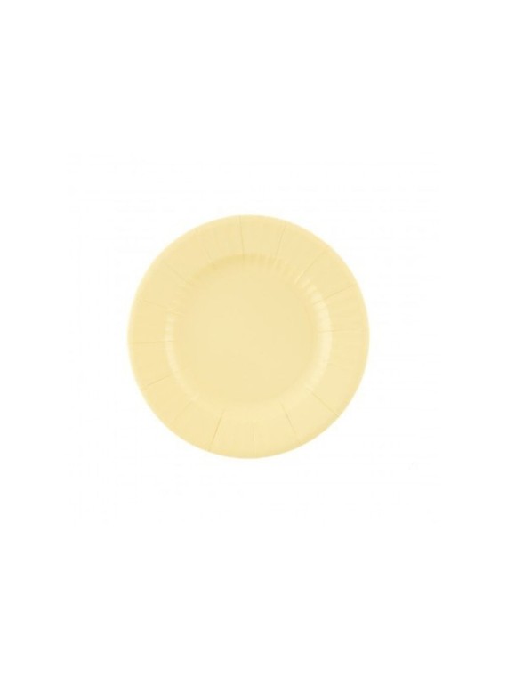 Confezione 8 piatti round cm 21 vaniglia