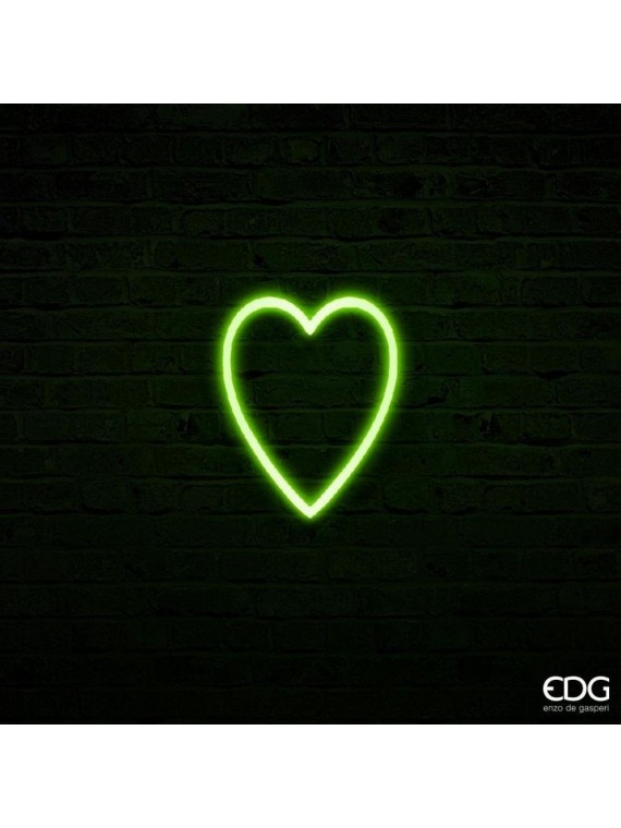 NEONLED CUORE VERDE 2 FACCE H30 X 24