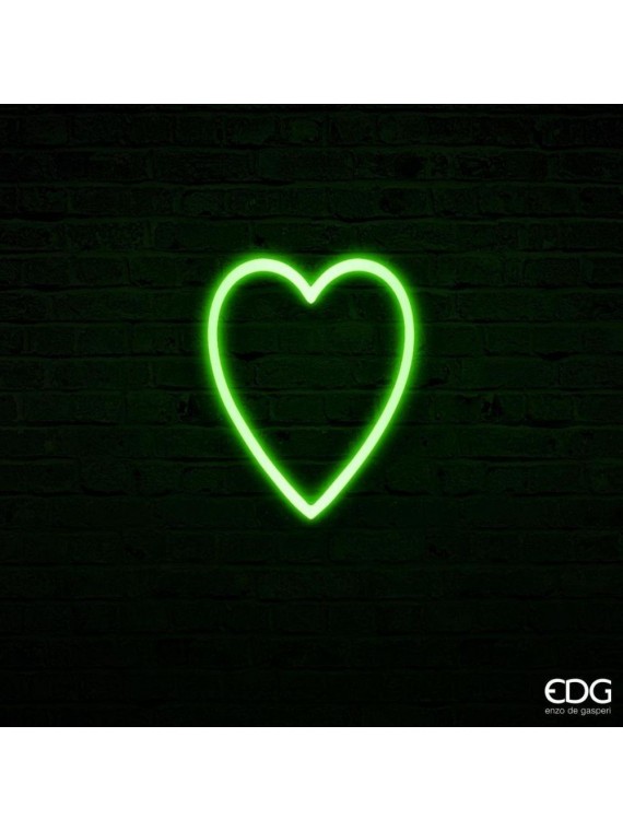 NEONLED CUORE VERDE 2 FACCE H40 X 32